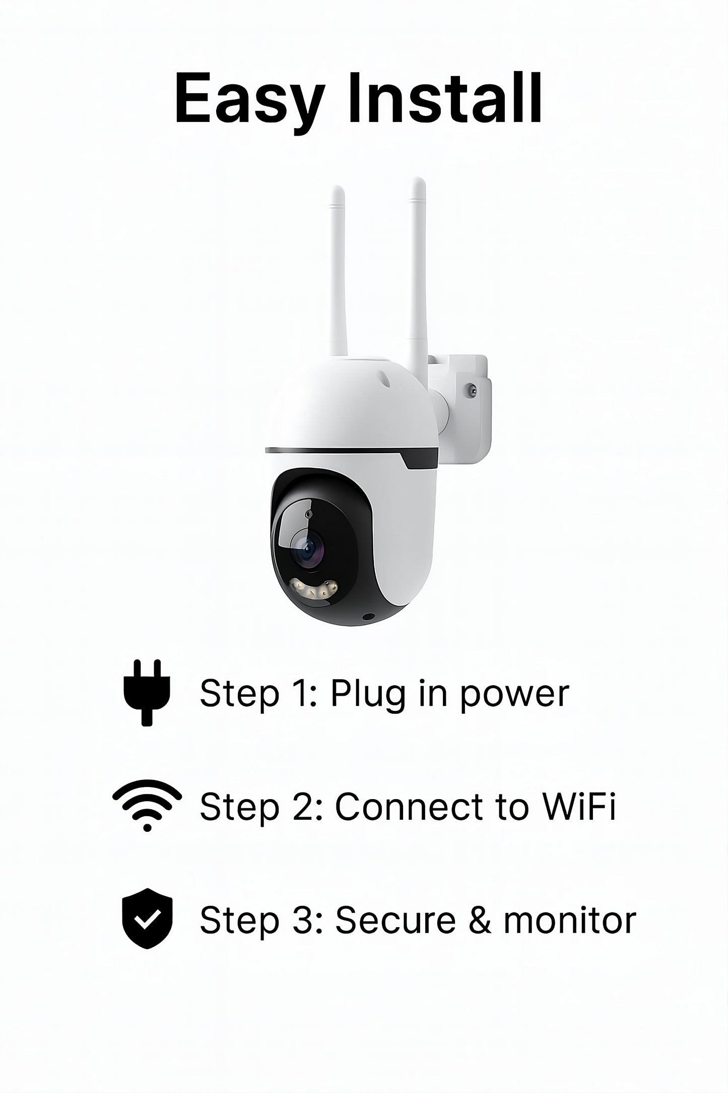 360° Outdoor PTZ Security Camera – AI Motion Detection, Night Vision & 2K HD